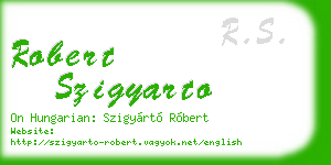 robert szigyarto business card